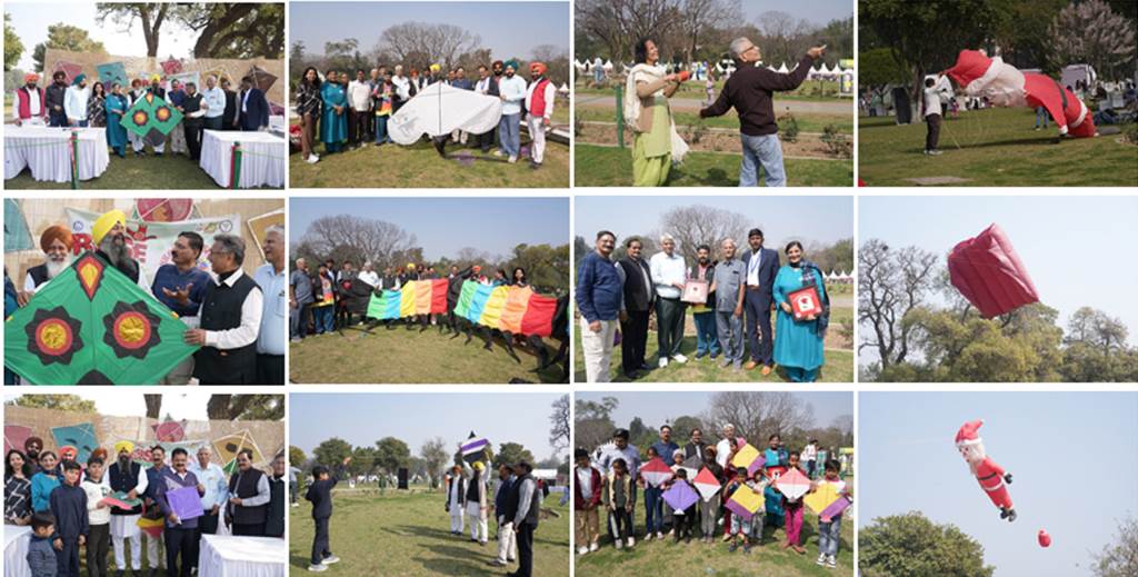 Children reminisced about their childhood by flying kites at the Rose Festival